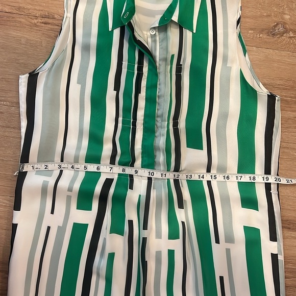 NWT Raoul 100% Silk - Green / Black / White Style: Shirt dress Size - 8 - Picture 11 of 11